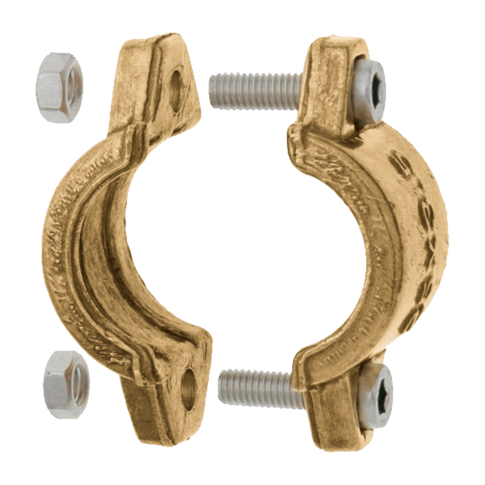 Clamping shells 2-part brass